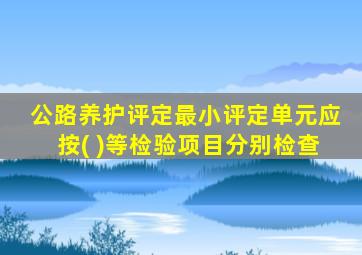 公路养护评定最小评定单元应按( )等检验项目分别检查